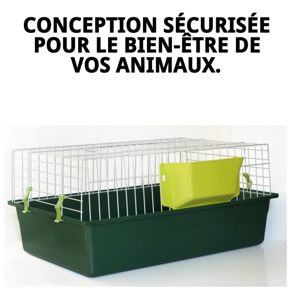 Cage pour rongeur 60x27,5x32 cm - Confort et Sécurité