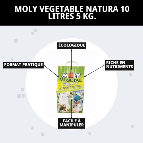 Moly Végétal Natura 10 Litres - Nutrition Naturelle pour Animaux de Compagnie