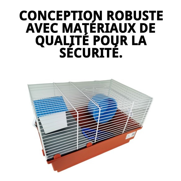 Cage pour hamster à 2 ÉTAGES avec maison et roue à tourner.
