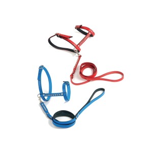 Harnais en cuir rose pour chats - Ensemble de luxe exclusif