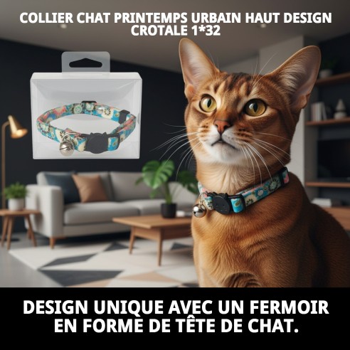 Collier pour Chat Spring Urban - Design avec Clochette Élégant