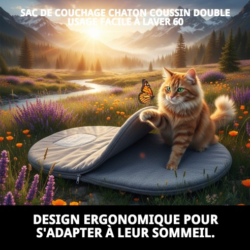 Sac de sommeil pour chaton à double usage Easy Wash 60x50cm