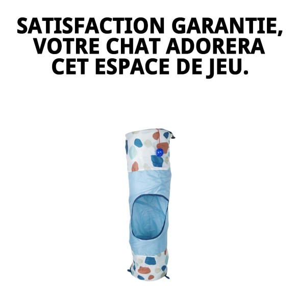 Tunnel Interactif pour Chats 25x90 cm - Amusement et Stimulation
