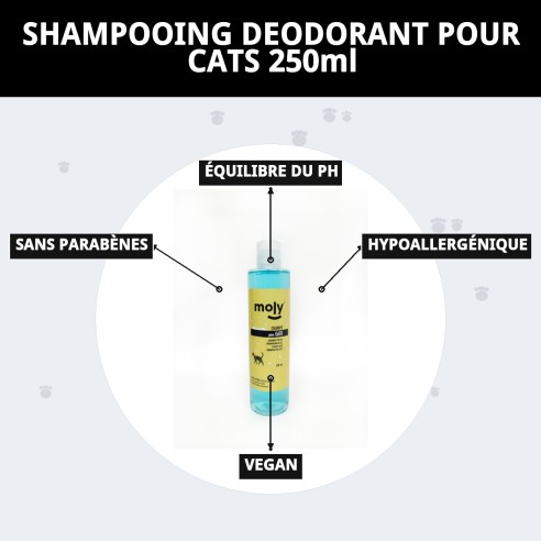 Shampooing Désodorisant pour Chats 250ml - Douceur et Brillance