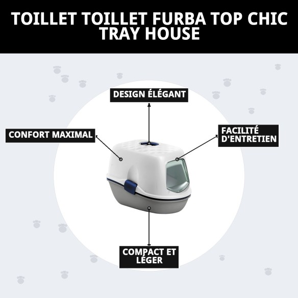 Casita Bandeja Toilet Furba Top Chic pour Animaux de Compagnie