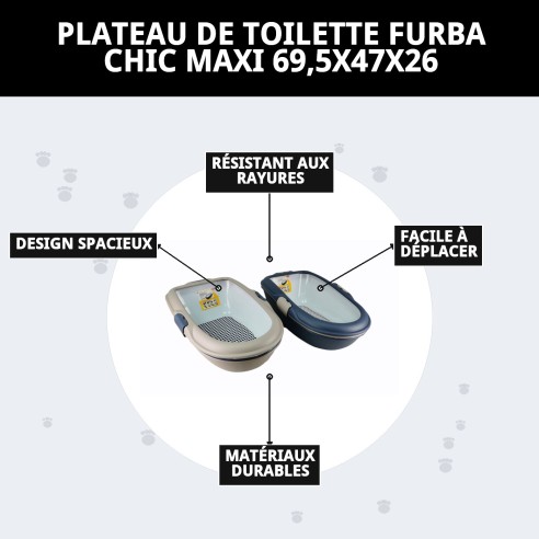 Bandeja Toilette Furba Chic Maxi pour Animaux - Confort et Style