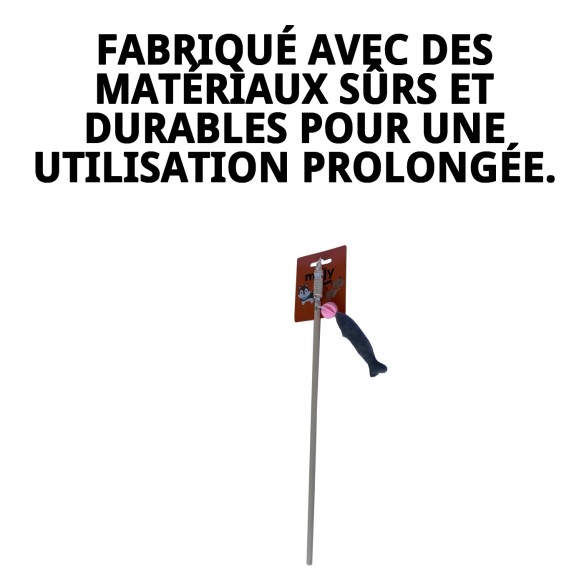 Canne interactive de 40 cm avec petit poisson pour le divertissement des animaux de compagnie.