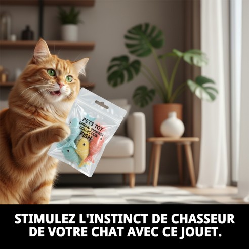 Jouet pour chats Printemps Été en forme de poisson