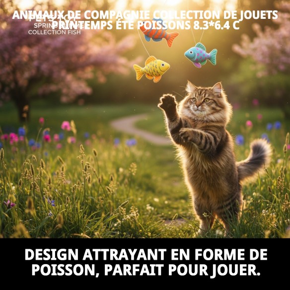 Jouet pour chats Printemps Été en forme de poisson