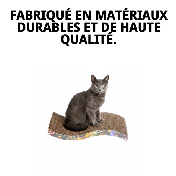 Griffoir Ondulé pour Chats 53x20,5 cm - Confort et Jeu