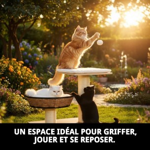 Griffoir en Osier et Bois Mod. Tokyo avec Repos 48 cm 2