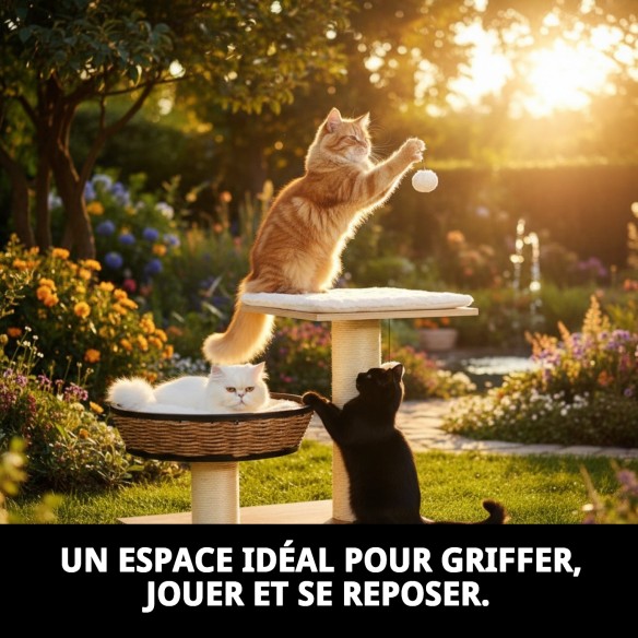 Griffoir en Osier et Bois Mod. Tokyo avec Repos 48 cm