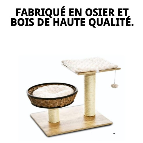 Griffoir en Osier et Bois Mod. Tokyo avec Repos 48 cm