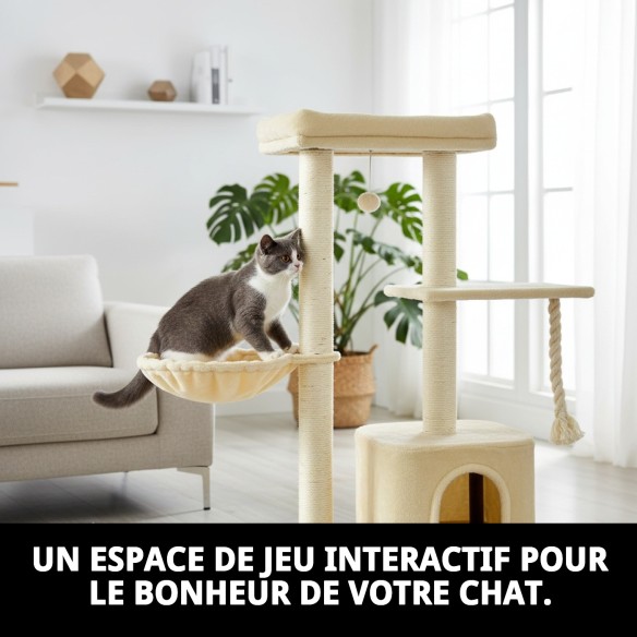 Griffoir pour chat Arbre interactif High Design 121 cm