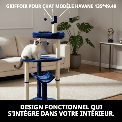 Griffoir pour chat Habana 135x49.49 - Confort et Style
