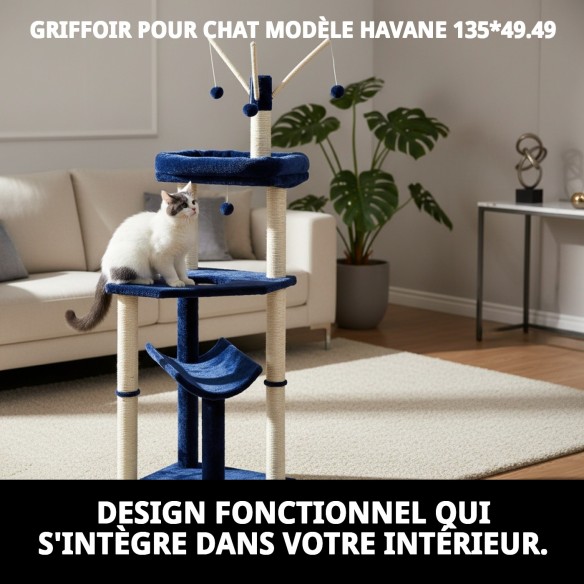 Griffoir pour chat Habana 135x49.49 - Confort et Style