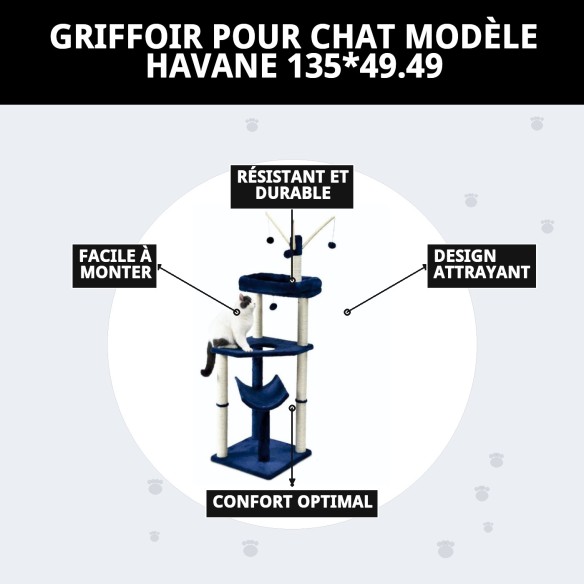 Griffoir pour chat Habana 135x49.49 - Confort et Style