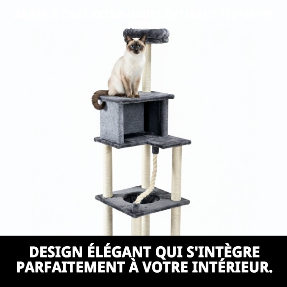 Arbre à chat interactif extra haut - Repos idéal