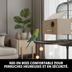 Nid en Bois pour Perruches 20x9,5x10,5 - Confort Idéal 2