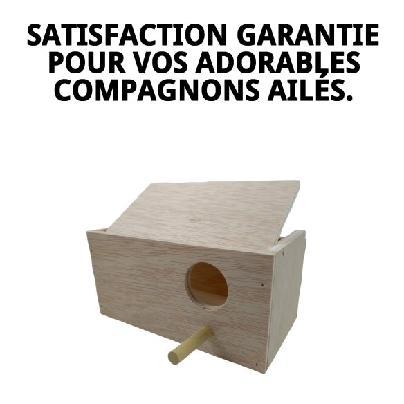 Nid en Bois pour Perruches 20x9,5x10,5 - Confort Idéal