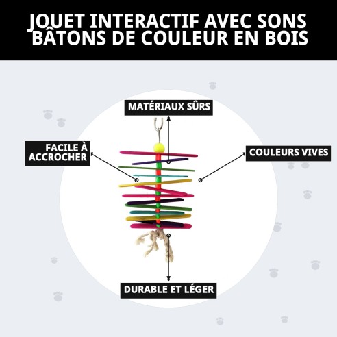 Jouet interactif pour oiseaux avec son et couleurs vives