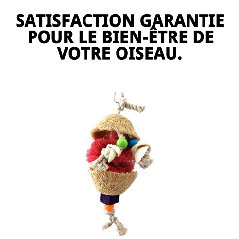 Jouet interactif en fibres naturelles pour oiseaux 15x9