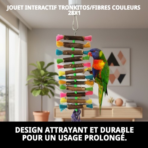 Jouet interactif Tronquitos couleurs pour oiseaux 28x1