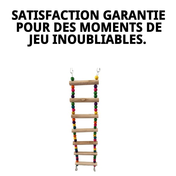 Jouet interactif échelle en bois pour oiseaux
