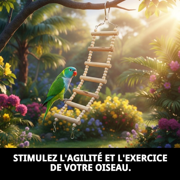 Jouet Interactif Échelle Passerelle pour Oiseaux