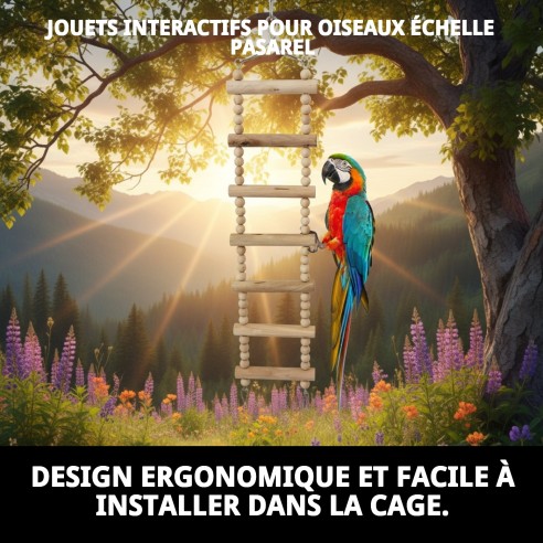 Jouet Interactif Échelle Passerelle pour Oiseaux