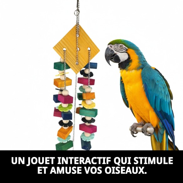 Jouet interactif pour oiseaux : tour avec son