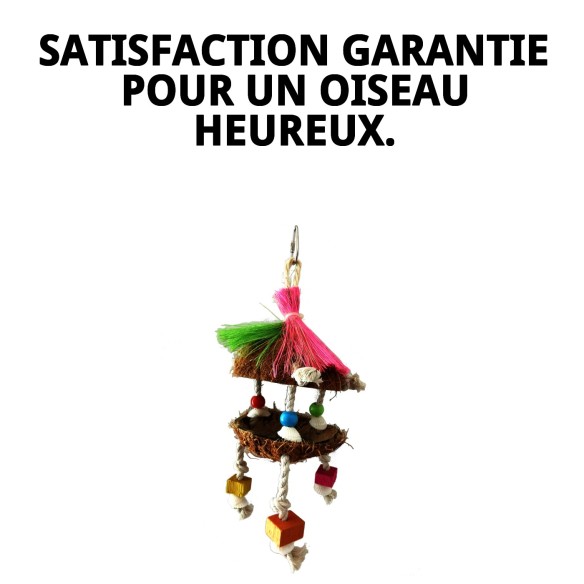 Jouet interactif Coco/Fibres/Coquillages pour oiseaux | Moly