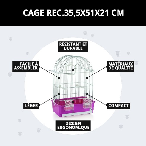 Cage Rec. 35,5x51x21 cm : Confort et Style pour Animaux de Compagnie
