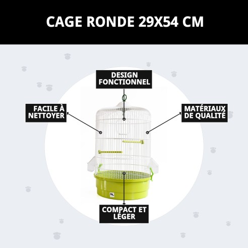 Cage Ronde 29x54 cm : Confort et Style pour Animaux de Compagnie