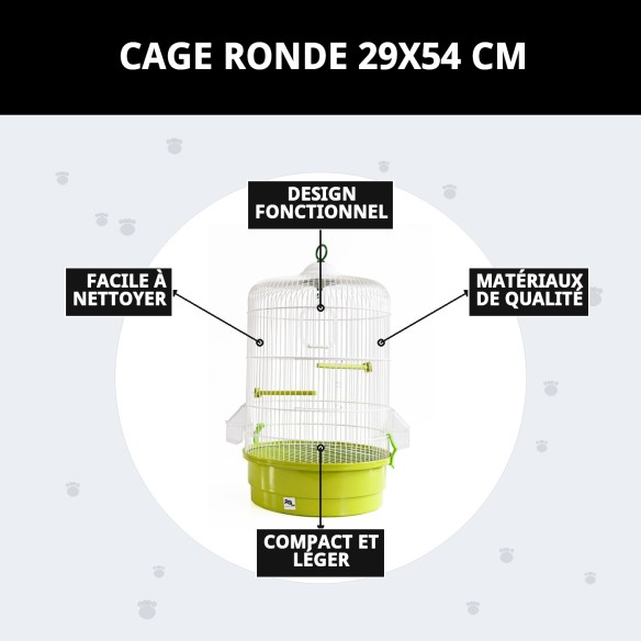 Cage Ronde 29x54 cm : Confort et Style pour Animaux de Compagnie