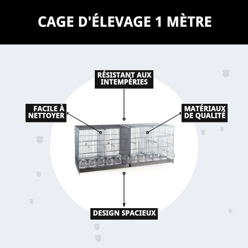 Cage de reproduction 1 mètre : Confort et sécurité pour vos animaux de compagnie.