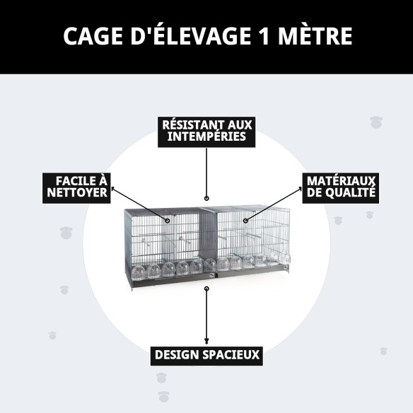 Cage de reproduction 1 mètre : Confort et sécurité pour vos animaux de compagnie.