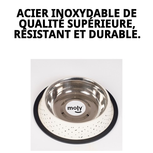 Bol en Acier Inoxydable Moly 16 cm - Antidérapant