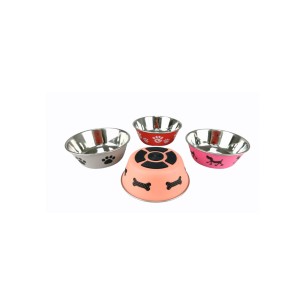 Bol anti-dérapant en acier Draw 14,5 cm pour chiens.