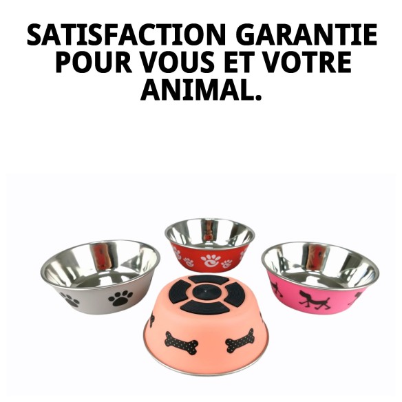 Bol anti-dérapant en acier Draw 14,5 cm pour chiens.