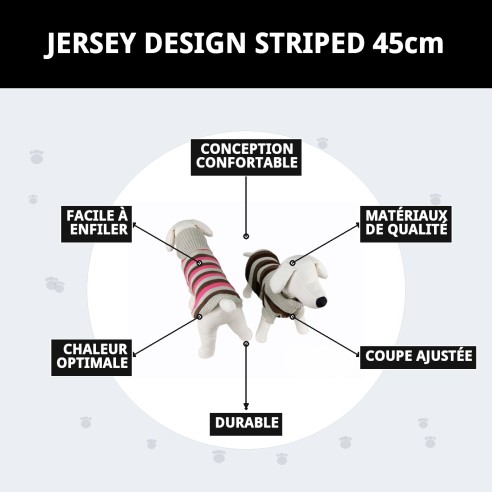 Jersey à Rayures 45cm pour Animaux avec Style