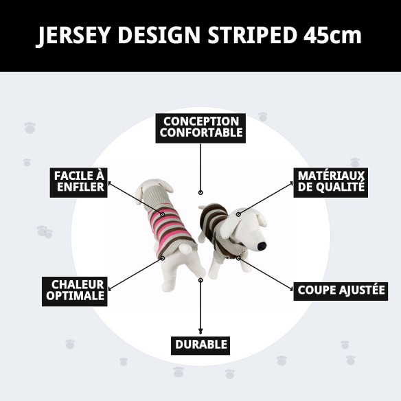 Jersey à Rayures 45cm pour Animaux avec Style