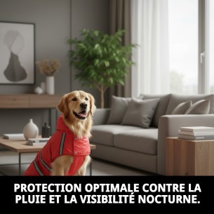 Imperméable réfléchissant avec capuche pour animaux de compagnie 45 cm 2