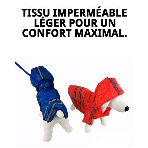 Imperméable réfléchissant avec capuche pour animaux de compagnie 45 cm
