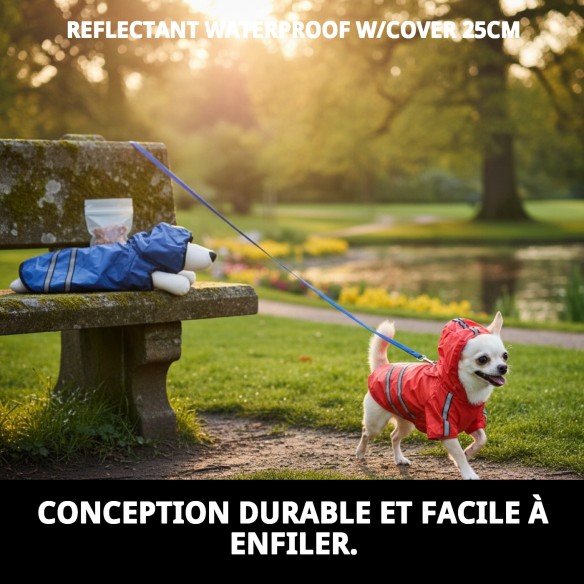 Imperméable Réfléchissant avec Capuche pour Chiens 25cm