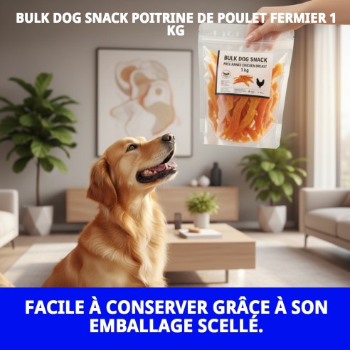 Snack de Poitrine de Poulet de Ferme 1kg - Délice sain pour chiens