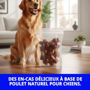 Os à mâcher pour chiens en vrac | Poulet naturel 1 kg 2