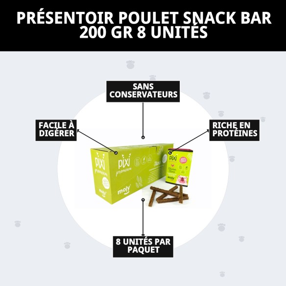 Exposant Barres Snack Poulet 200g - 8 unités délicieuses