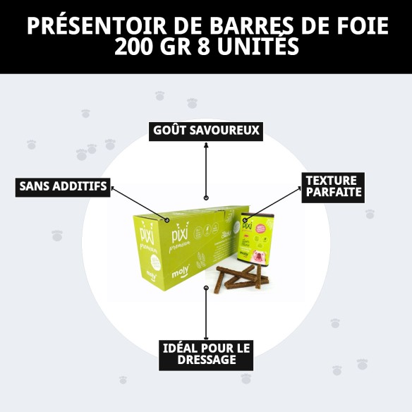 Exposant Barres Snack Foie 200 g - Délice pour Animaux de Compagnie