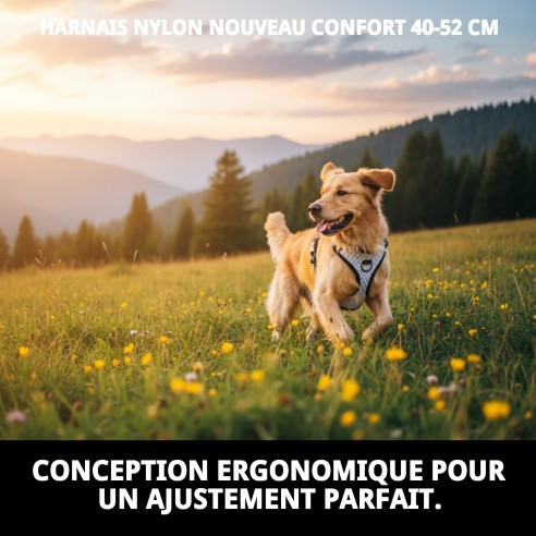 Harnais en nylon New Confort 40-52 cm pour votre animal de compagnie.